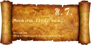 Menkina Titánia névjegykártya